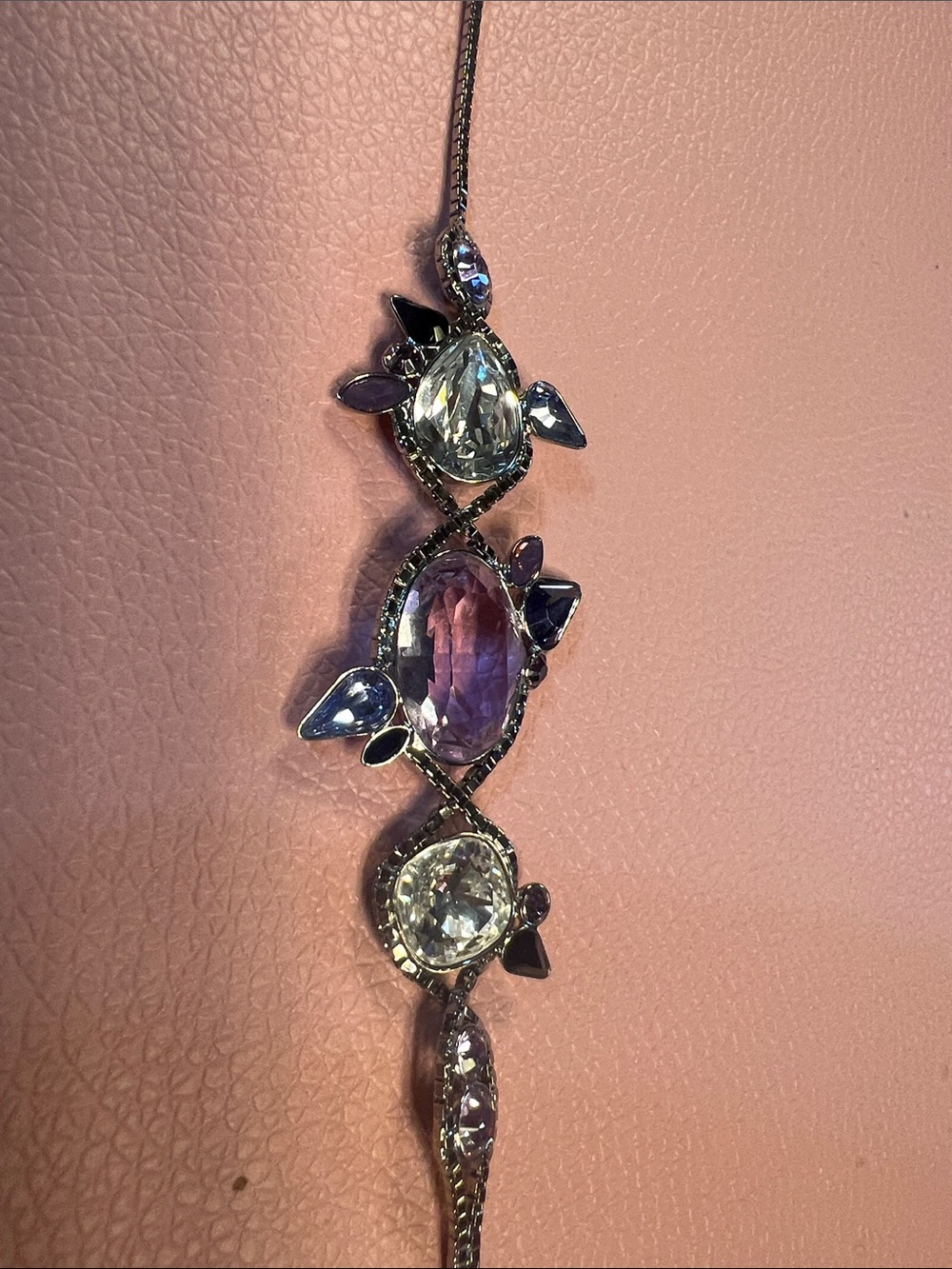 Swarovski Lavender and Clear Crystal Statement Bracelet